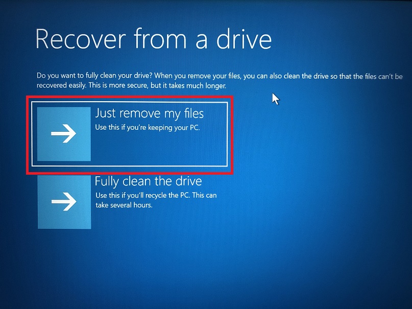 Windows recovery